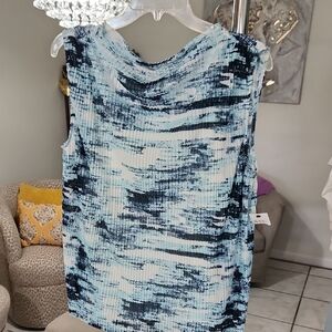 Calvin Klein Blue and Black Women's Blouse